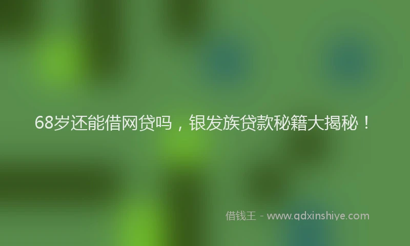 68岁还能借网贷吗，银发族贷款秘籍大揭秘！
