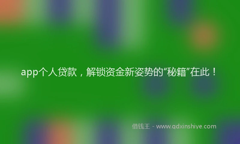 app个人贷款，解锁资金新姿势的“秘籍”在此！