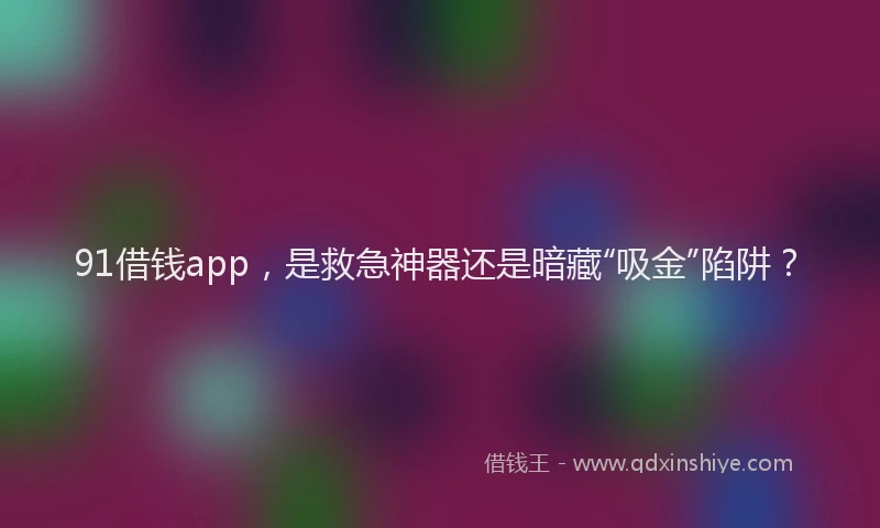 91借钱app，是救急神器还是暗藏“吸金”陷阱？