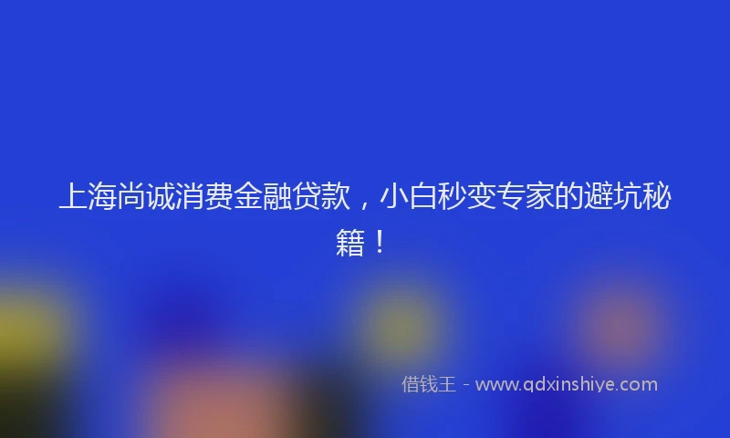 上海尚诚消费金融贷款，小白秒变专家的避坑秘籍！