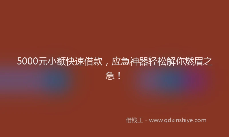 5000元小额快速借款，应急神器轻松解你燃眉之急！