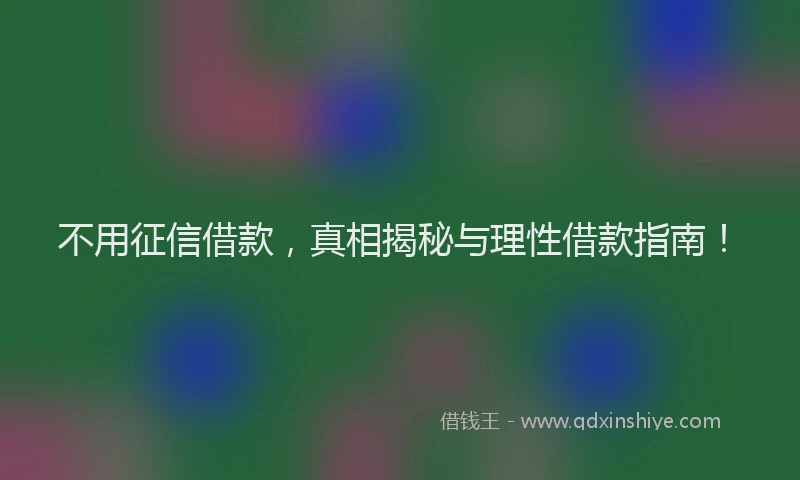 不用征信借款，真相揭秘与理性借款指南！