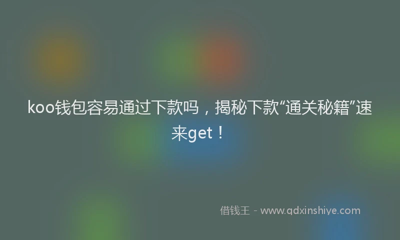 koo钱包容易通过下款吗，揭秘下款“通关秘籍”速来get！