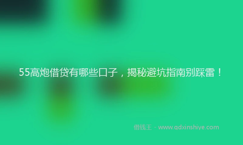 55高炮借贷有哪些口子，揭秘避坑指南别踩雷！