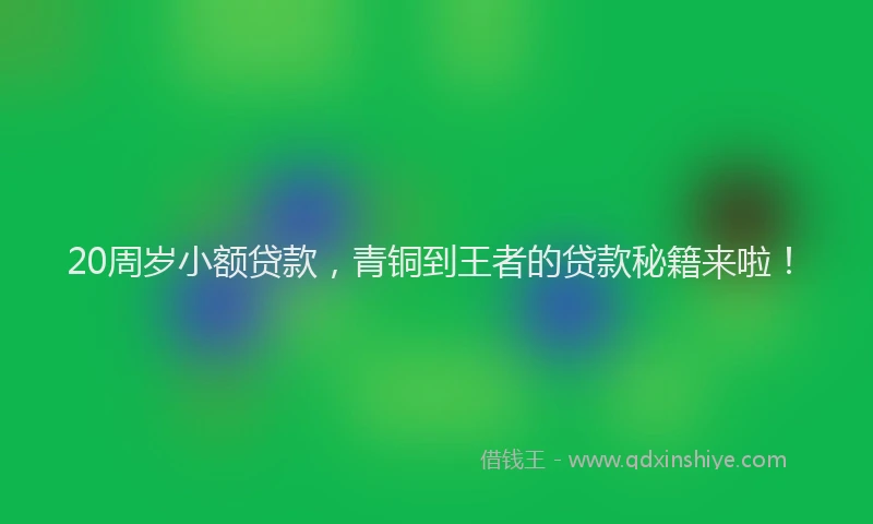 20周岁小额贷款,青铜到王者的贷款秘籍来啦!