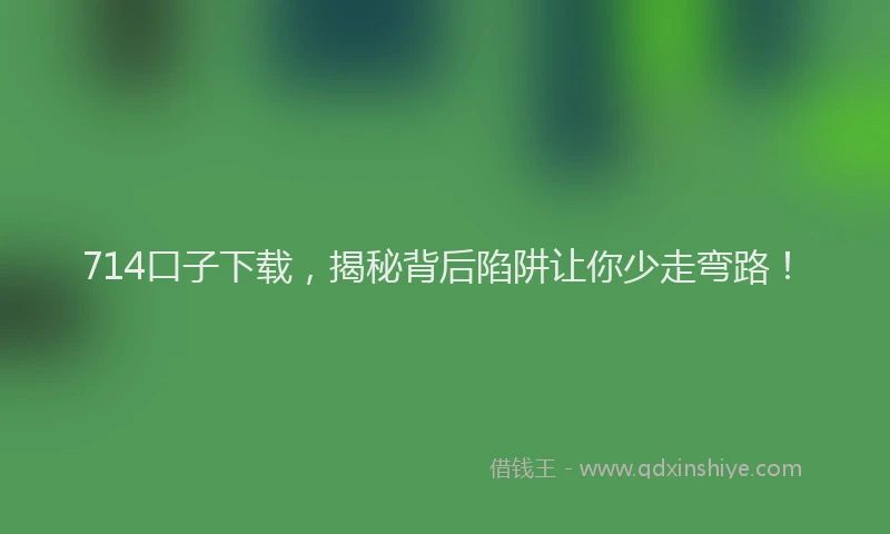714口子下载，揭秘背后陷阱让你少走弯路！