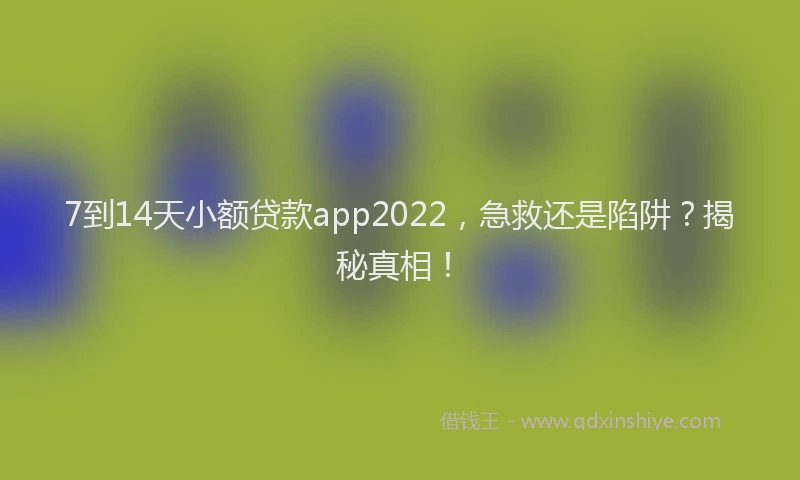 7到14天小额贷款app2022，急救还是陷阱？揭秘真相！