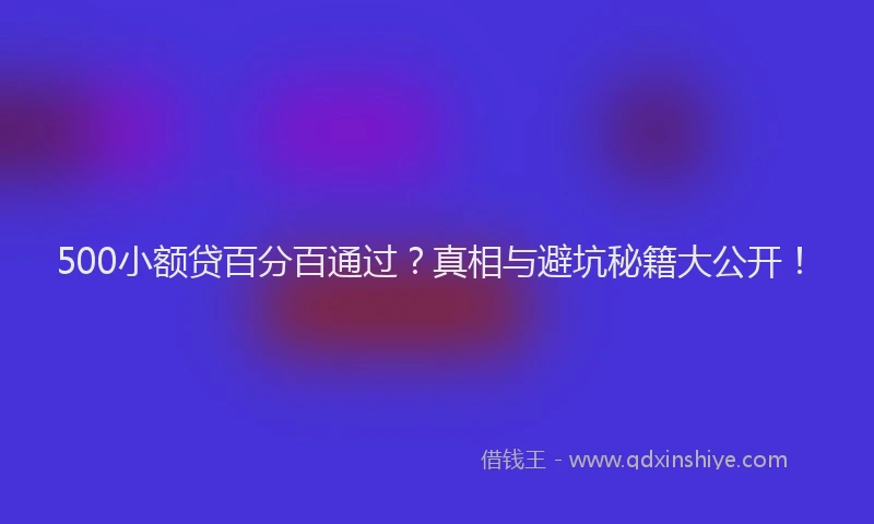 500小额贷百分百通过？真相与避坑秘籍大公开！