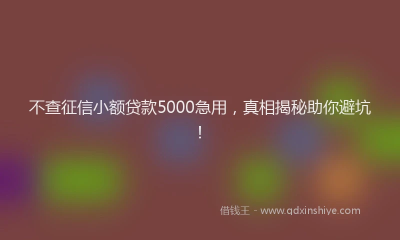 不查征信小额贷款5000急用，真相揭秘助你避坑！