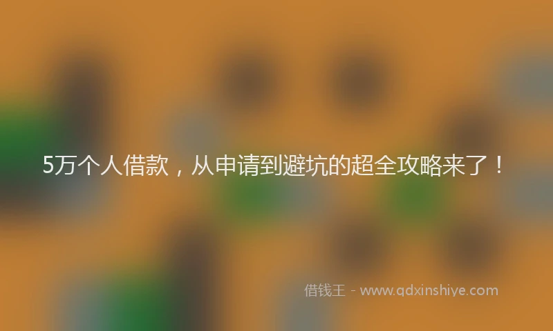 5万个人借款，从申请到避坑的超全攻略来了！