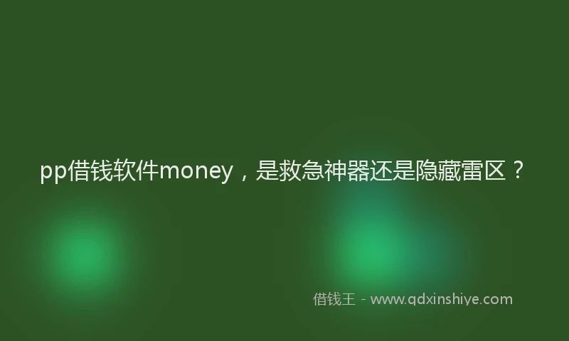 pp借钱软件money，是救急神器还是隐藏雷区？