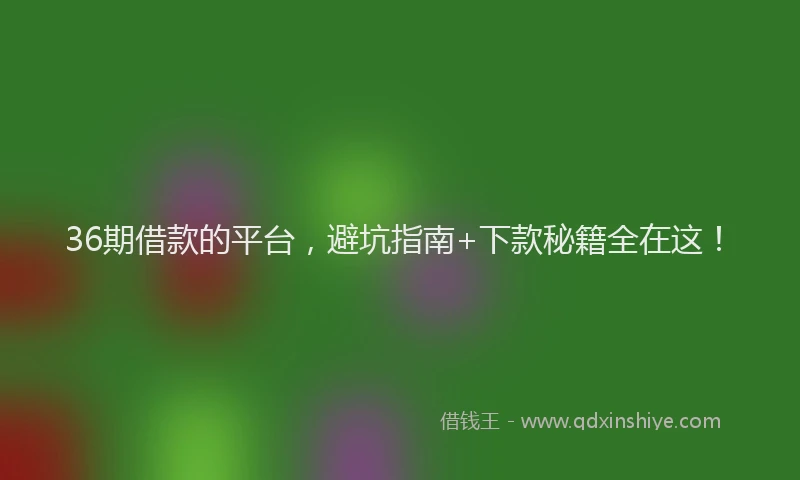 36期借款的平台，避坑指南+下款秘籍全在这！