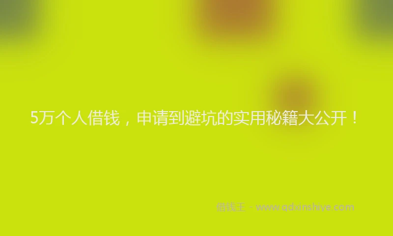 5万个人借钱，申请到避坑的实用秘籍大公开！