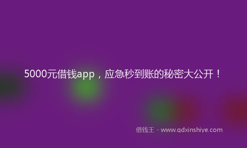 5000元借钱app，应急秒到账的秘密大公开！