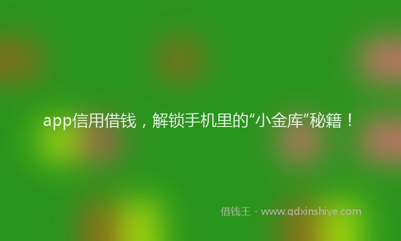 app信用借钱，解锁手机里的“小金库”秘籍！