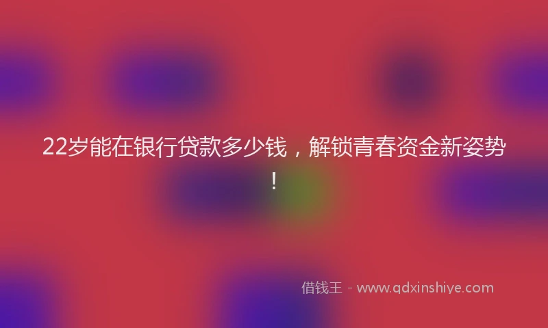 22岁能在银行贷款多少钱，解锁青春资金新姿势！