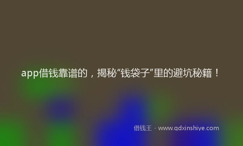 app借钱靠谱的，揭秘“钱袋子”里的避坑秘籍！