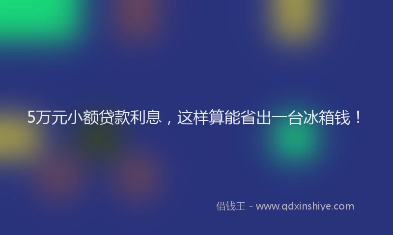 5万元小额贷款利息，这样算能省出一台冰箱钱！