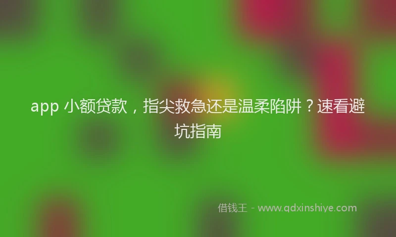 app 小额贷款，指尖救急还是温柔陷阱？速看避坑指南