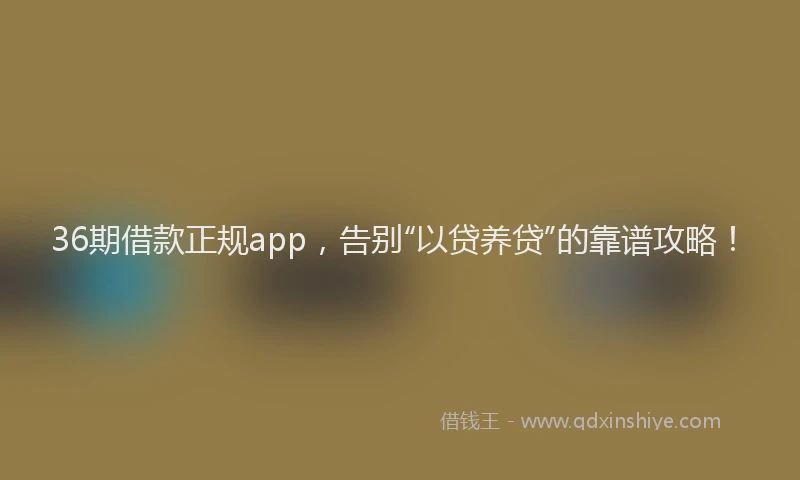 36期借款正规app，告别“以贷养贷”的靠谱攻略！