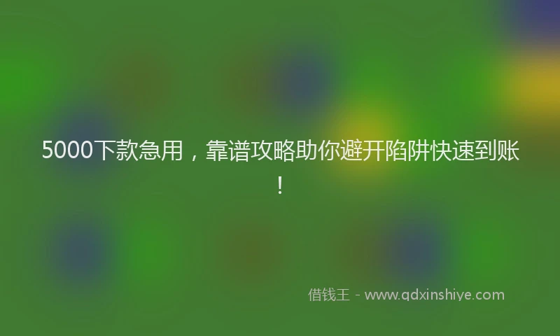 5000下款急用，靠谱攻略助你避开陷阱快速到账！