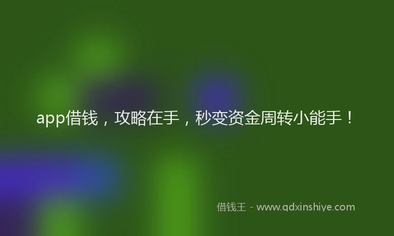 app借钱，攻略在手，秒变资金周转小能手！