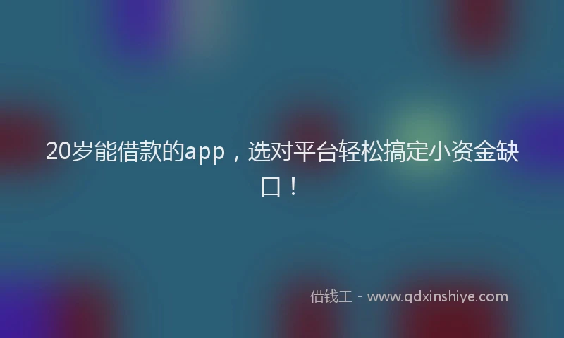 20岁能借款的app，选对平台轻松搞定小资金缺口！