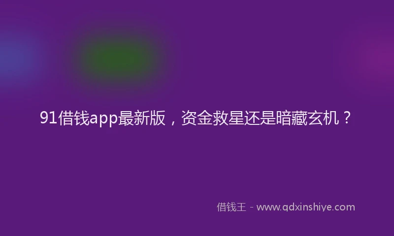 91借钱app最新版，资金救星还是暗藏玄机？