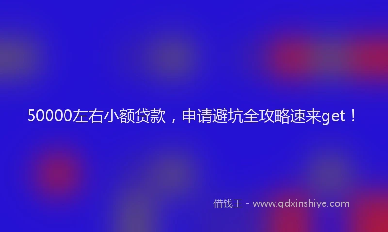 50000左右小额贷款,申请避坑全攻略速来get!