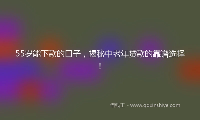 55岁能下款的口子，揭秘中老年贷款的靠谱选择！