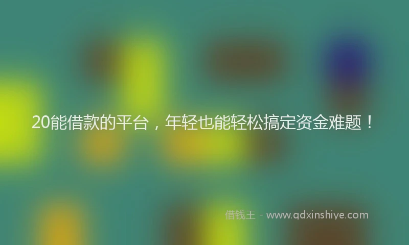 20能借款的平台，年轻也能轻松搞定资金难题！
