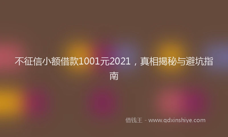 不征信小额借款1001元2021，真相揭秘与避坑指南