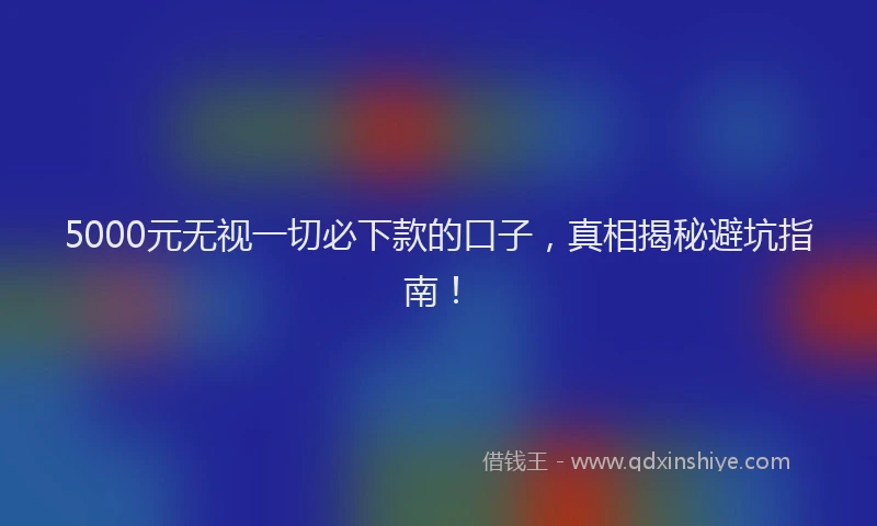 5000元无视一切必下款的口子,真相揭秘避坑指南!