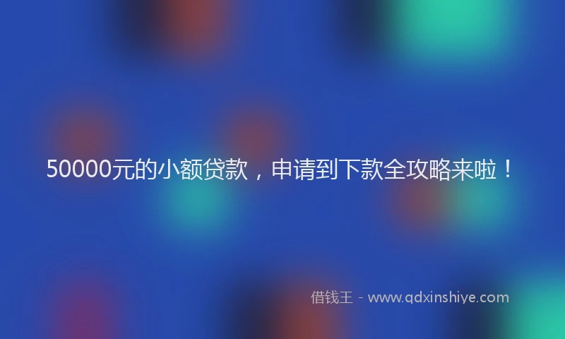 50000元的小额贷款，申请到下款全攻略来啦！