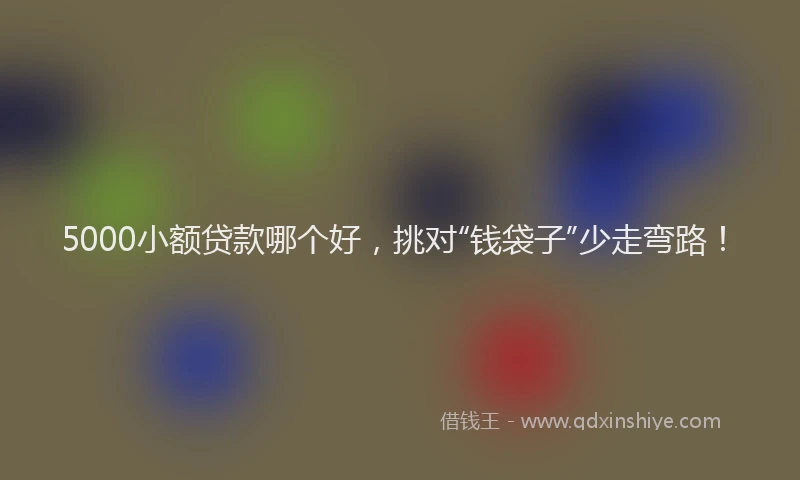 5000小额贷款哪个好，挑对“钱袋子”少走弯路！