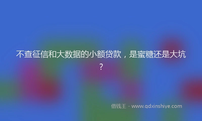 不查征信和大数据的小额贷款，是蜜糖还是大坑？