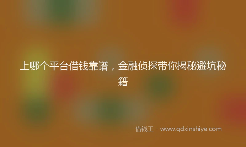 上哪个平台借钱靠谱，金融侦探带你揭秘避坑秘籍