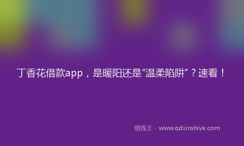 丁香花借款app，是暖阳还是“温柔陷阱”？速看！
