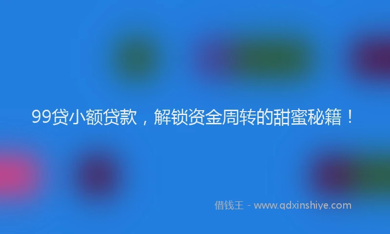 99贷小额贷款，解锁资金周转的甜蜜秘籍！
