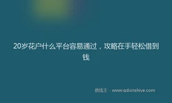20岁花户什么平台容易通过，攻略在手轻松借到钱