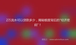 2万流水可以贷款多少，揭秘额度背后的“经济密码”！