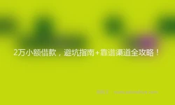2万小额借款，避坑指南+靠谱渠道全攻略！