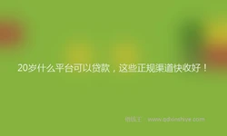 20岁什么平台可以贷款，这些正规渠道快收好！