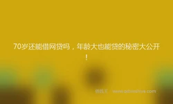 70岁还能借网贷吗，年龄大也能贷的秘密大公开！