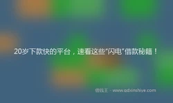 20岁下款快的平台，速看这些“闪电”借款秘籍！