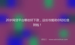 20岁网贷平台哪些好下款，这份攻略助你轻松借到钱！