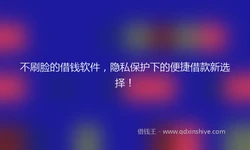不刷脸的借钱软件，隐私保护下的便捷借款新选择！