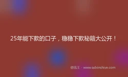 25年能下款的口子，稳稳下款秘籍大公开！