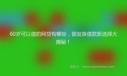 60岁可以借的网贷有哪些，银发族借款新选择大揭秘！