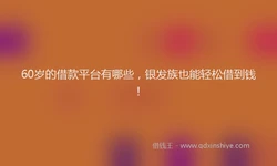 60岁的借款平台有哪些，银发族也能轻松借到钱！